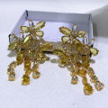 New Candy Collection Yellow Mixed Crystal Necklace Jewelry Set for Women Luxury Stackable Long Earrings Bracelet Romantic Gift.