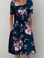 Fashion Elegant Women Dress Loose Casual Dress Women Printed Dress New Temperament. 