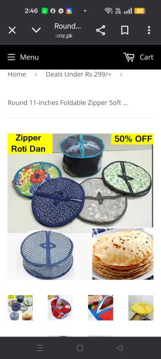 Zupper Roti Round 11-Inch Foldable Zipper Roti Basket | Chapati Roti Cover | Soft ...
