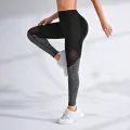 Seamless Sexy Mesh Spliced Leggings Women with Pocket Leggings High Waist Push Up Butt Gym Trainning Fashion Slim Yoga Tights. 