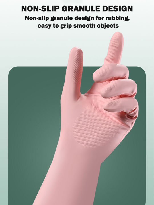 1/2/3%20Pair%20Thick%20Waterproof%20Nitrile%20Latex%20Kitchen%20Cleaning%20Gloves%20-%20Non-Slip%20Grip%20for%20Kitchen,%20Laundry%20&%20Bathroom%20(Pink)%20-%20Image%207