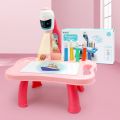 Kids Painting Board Toys Children LED Projector Art Painting Table Desk Arts Toy  Educational Learning Paint Tool Toy For Girl. 