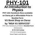 PHY101, PHY101 Handouts, PHY101 Book, Introduction to Physics, Phy101 vu Handouts. 