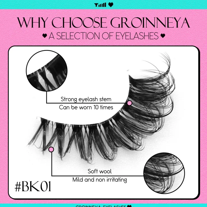 GROINNEYA%20Lashes%205/7%20Pairs%20Wispy%20Mink%20Lashes%20Invisible%20Band%20Eyeashes%20Look%20Like%20Extensions%20Strip%20Lashes%20Natural%20Look%20Soft%20Fluffy%20-%20Image%206