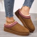 Winter 2024 New Cashmere Warm Thick Sole Heelless Covered Half Mop Cashmere Warm Uggs. 