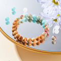 1 Piece Aura Quartz and Ocean Sediment Beaded Bracelet - Unisex - Homeopathic Crystal Jewelry - Brings Abundance - Prosperity. 