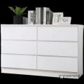 BM-MART White Wooden 6 Drawer Chest. 