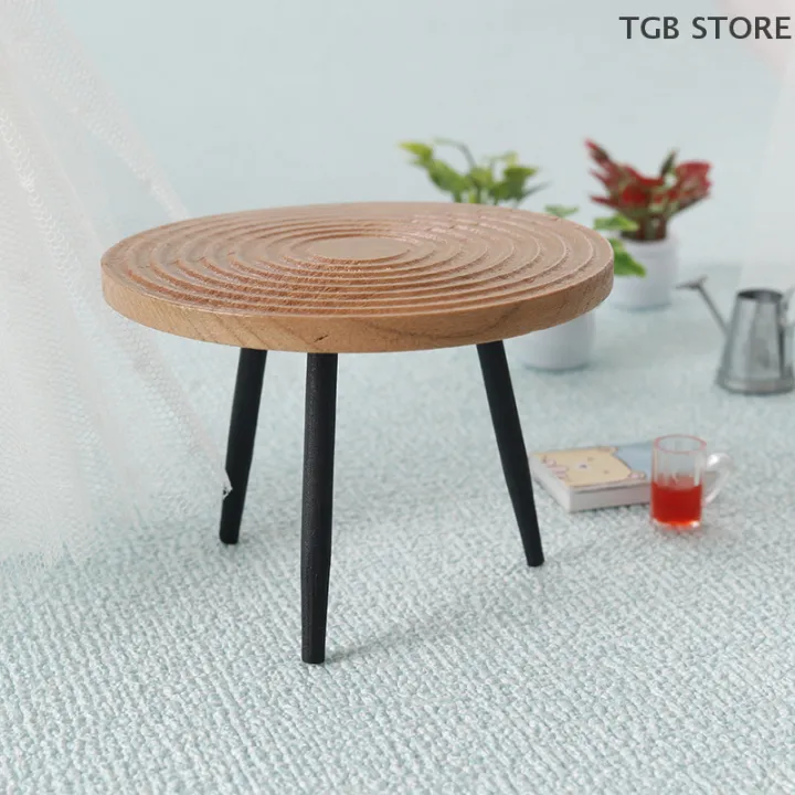 1:12%20Dollhouse%20Miniature%20Round%20Table%20Tea%20Table%20Doll%20Home%20Coffee%20Table%20Furniture%20Decor%20Toy%20Micro%20Scene%20Construction%20Props%20-%20Image%204