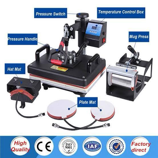 T shirt printing machine, 5 in 1 heat press printing machine, Heat press machine Cap printing mug ^ printing shirt printing by Chand online Store | Storeology