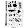 1pc Wall Tile Stain Background Clear Stamps Splatter and Brush Strokes Silicone Clear Stamp Seals for Cards Making DIY. 