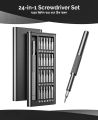 24 in 1 Precision Screwdriver Set with Magnetic Driver, Jiffix Pocket Manual Screwdriver Tool Kit with Sliding Closure, Mini Professional Repair Tools for Electronics/Watch/Camera/Laptop/Glasses.