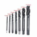 7pc High-speed Steel 6542 Nitrided Spiral Groove M3-M12 Machine Tap Set Thread Tapping and Easy Chip Removal Tool. 