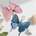 Butterfly key pendant Korean PU leather butterfly bag charm luggage accessories car keychain charm. 