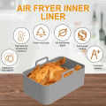 2Pcs Air Fryer Silicone Pot Air Fryer Liner Heat Resistant Air Fryer Silicone Basket Rectangle Baking Pan for Oven Microwave.