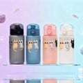 3D Printed 550ML Cute Cat Sippy Cup – Lightweight Plastic Kids’ Water Bottle for School & Travel Leakproof Portable Sports Drink. 