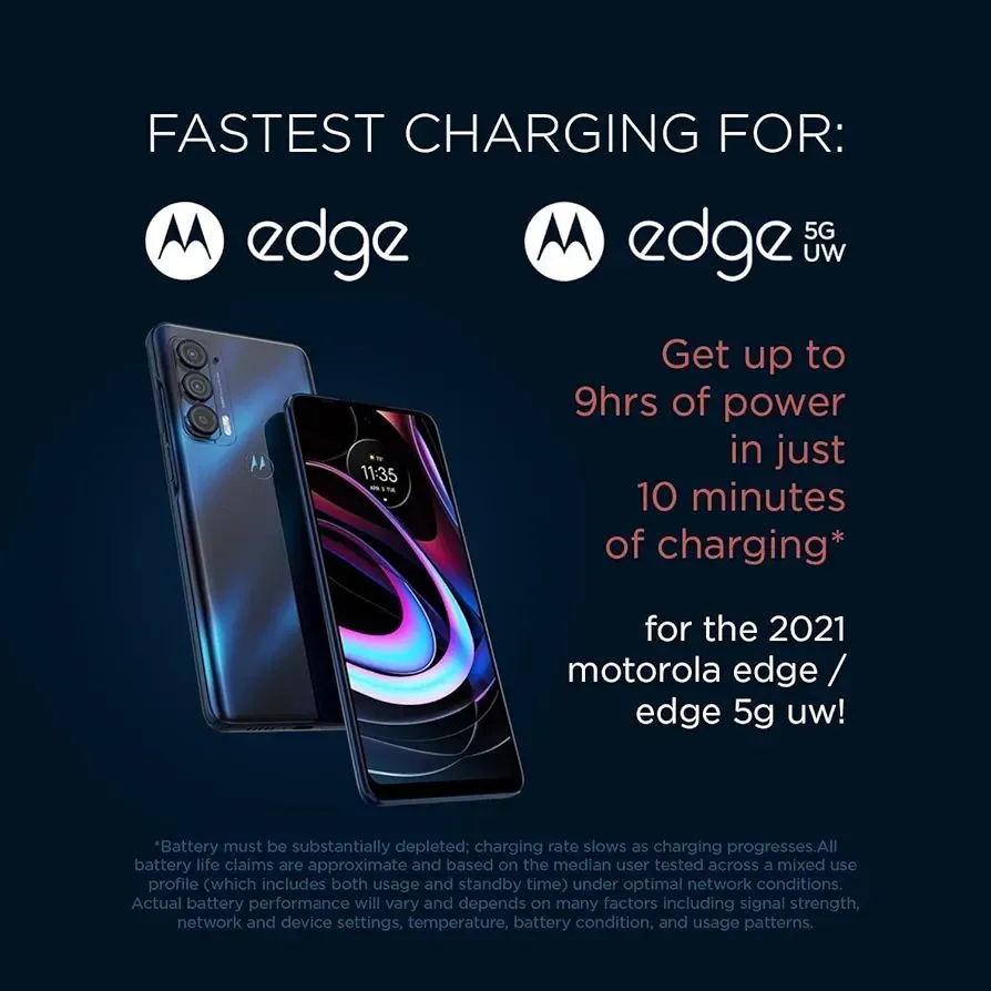 Original Motorola 30W Turbo Power Charger Fast Charging Adapter C