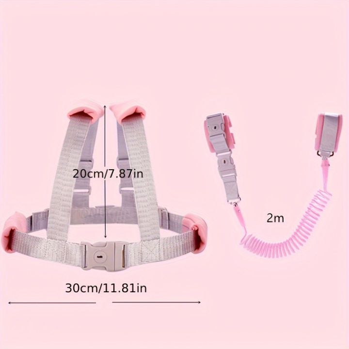 Kids%20Anti-Lost%20Leash%20with%20Pulling%20Rope,%20Anti-Lost%20Back%20Pack,%20Safety%20Strap%20with%20Spring%20Rope,%20Blue%20and%20Pink%20Polyester,%20for%20-%20Image%203