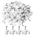 U Clips - Cable Clips White 4mm to 12 mm - 100pcs Pack. 