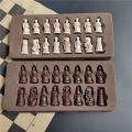 Imitation ancient chess trumpet resin chess pieces leather chessboard 28*28cm(11inch) Qing Bing chess figure modeling puzzle. 