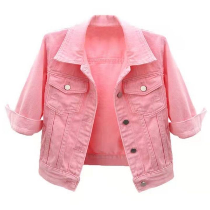 Women%20Denim%20Jacket%20Spring%20Autumn%20Short%20Coat%20Pink%20Jean%20Jackets%20Casual%20Tops%20Purple%20Yellow%20Purple%20Blue%20Loose%20Tops%20Lady%20Outerwear%20-%20Image%204