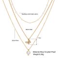 3PCS Suit Retro Multilayer Necklace Decorated With Artificial Pearl Clavicle Chain Creative Simple Butterfly Pendant Necklace. 