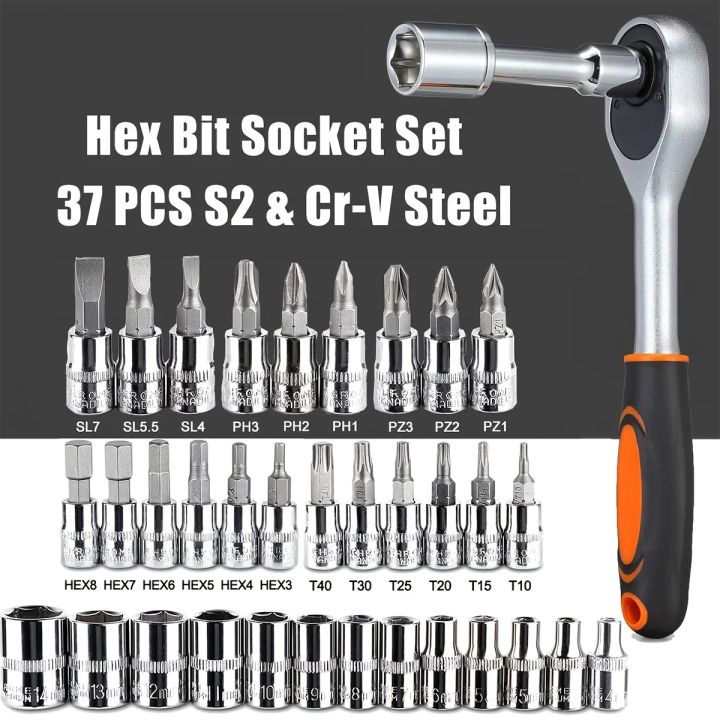 46pc%20Drive%20Socket%20Set%201/4%20inch%20Ratchet%20Wrench%20Set%20Mechanic%20Tool%20Kits%20for%20Auto%20Repair%20Hous%20with%20Sockets%20Metric%20Hex%20Bit%20Socket%20Set%20-%20Image%202