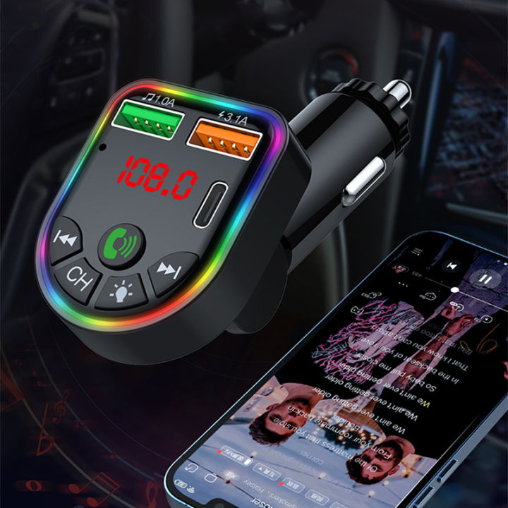 Car%20Bluetooth%20Adapter%20Type-C%20Dual%20USB%20Car%20Charger%20MP3%20Music%20Player%205.3%20FM%20Transmitter%20Handsfree%20Calling%20Audio%20Car%20Adapter%20-%20Image%203