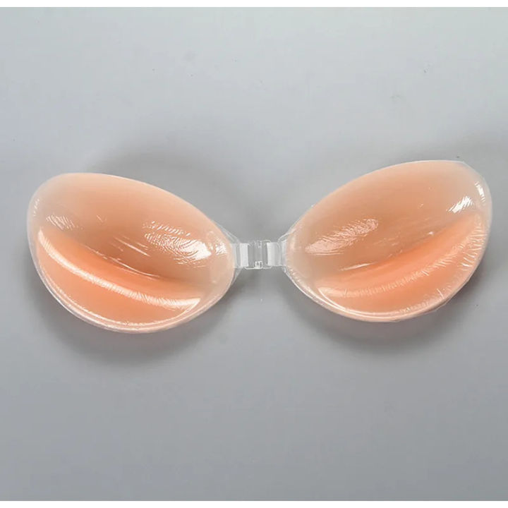 NuBra Silicone Bra for Women - Self-Adhesive Backless Strapless Push Up Bra, Invisible Sticky Gel Pads with Front Closure