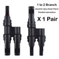 1 Pair IP67 Solar PV Connector Approved 2 to 1 T Branch Male And Female Solar 100% PP0 Parallel DIY Solar Kits System. 
