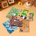 8Sheets DIY Puzzle Sticker Tung Tung Tung Sahur Make A Face Funny Assemble Jigsaw Stickers Educational. 
