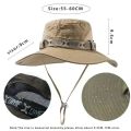 Summer Men Bucket Hat Outdoor UV Protection Wide Brim Panama Safari Hunting Hiking Hat Mesh Fisherman Hat Beach Sunscreen Cap.