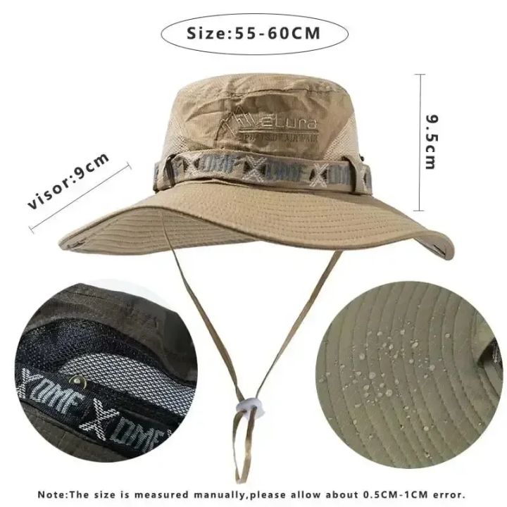 Summer%20Men%20Bucket%20Hat%20Outdoor%20UV%20Protection%20Wide%20Brim%20Panama%20Safari%20Hunting%20Hiking%20Hat%20Mesh%20Fisherman%20Hat%20Beach%20Sunscreen%20Cap%20-%20Image%203