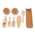 Sensory Bin Tools Toy Pre Teaching Safe Educational Wooden Bowls Scoop Toys for Transfer Work Fine Motor Learning. 