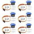6pcs Sg90 9g Micro Servo Motor, Mini Servos Motor Kit Plastic Gear 180 Degree Servo for Rc Car Airplane Plane for Arduino. 