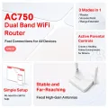 Mercusys MR20 AC750 Wireless Dual Band Wi-Fi Router | 750 Speed Multi-Mode | 2 High Gain External Antennas | IPTV and IPv6 Supported.