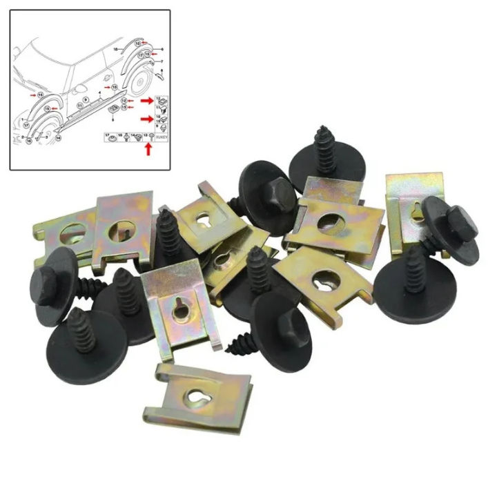 20pcs%20Hex%20Head%20Tapping%20Socket%20Bolt%20Screw%20Clips%20With%20Speed%20Fastener%20Engine%20Shield%20For%20Under%20Tray%20Splash%20Guard%20For%20BMW%20-%20Image%204