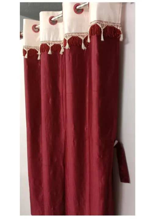 Silk%20Jhalar%20Maroon%20Window/Door%20Curtain%201%20Pcs%20(Size%204F%C3%976.5F)%20-%20Image%207