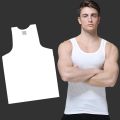 Pak-international White Mens Vest Sleeve-Less 100% Pure Cotton Banyan. 