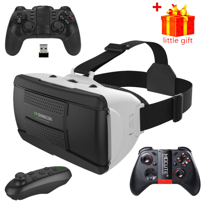 VR Glasses 3D Headset Virtual Reality Helmet Cell Phone Goggle Devices Viar Lenses Smartphone Smart VR Game Video Controller Set