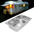 RV 304 Stainless Sink Kitchen Rectangular Hand Wash Basin Sink with 40mm Sewer Outlet for Boat Caravan Yachts Boats new.