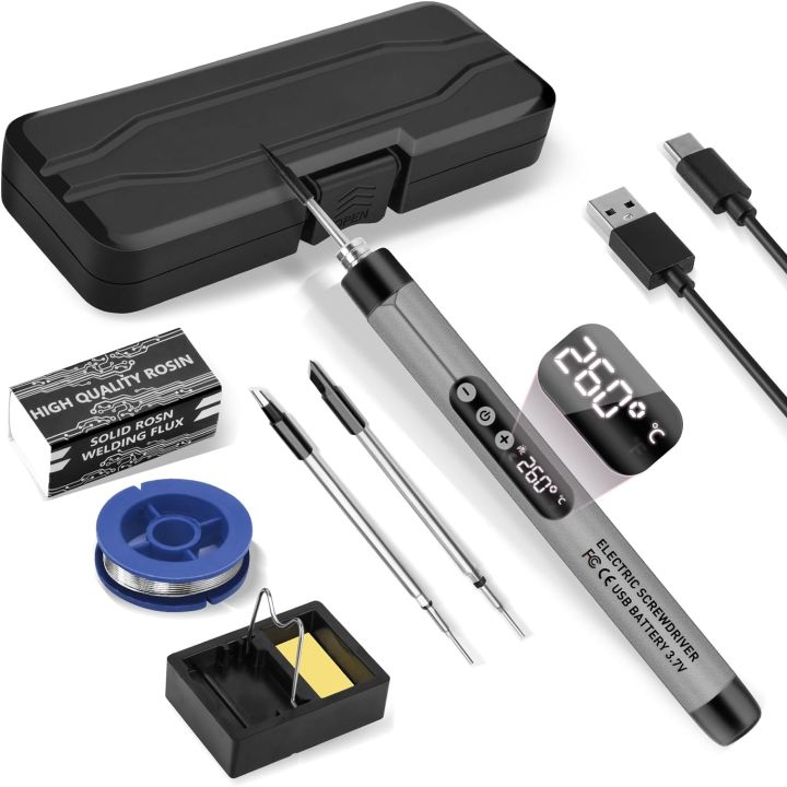 Mini Cordless Soldering Iron Kit USB Portable Soldering Iron with LCD