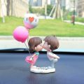 Couple Cute Ornaments for Car, Car Decoration Cute Cartoon Couples Action, Cartoon Car Dashboard Decorations, Cute Lovely Kiss C. 