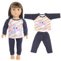 Doll Clothes Cute Unicorn Doll Pajamas For American 18 inch Girl Doll Animal Clothes Suit For 43 cm Baby New Born,Russia Doll. 