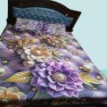 Premium King Size 3D Design Bed Sheet with 2 Pillow Cover & 1 Side pillow Cover.