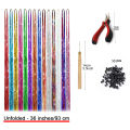 Hair Tinsel Kit With Tools 200 Strands Glitter Tinsel Hair Extensions Heat Resistant Highlights Sparkling Fairy Hair For Women. 