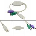 Dual PS2 Male To USB Female Converter Cable Adapter USB To Two PS/2 Use Interface For Mouse Keyboard Computer Cable & Connector.