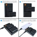 DSTE 2PCS NP-400 D-LI50 (2300mAh/7.4V) Battery Charger Set Compatible for Pentax K10D, K20D Camera. 