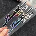 2 X Limited Edition Emblem Motorcycle Side Decals Laser Rainbow Strip Helmet Sticker Car. 