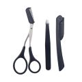 3pcs Stainless Steel Eyebrow Grooming Kit Hypoallergenic Tweezers,Scissors with Comb,Precision Razor for Perfect Eyebrow Shaping. 