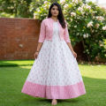 China Lilen Fabrics Gown 1piece long kurti different koti, Gown long kurti For Stylish Women / Girls Fashionable. 